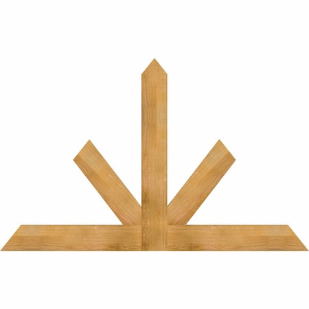 Ekena Millwork Saratoga Rough Sawn Timber Gable Bracket, Western Red Cedar, 72"W x 45"H x 2"D x 6"F, 15/12 Pitch GBW072X45X0206SAR00RWR